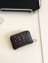 Crocodile Embossed Card Holder Zipper Around