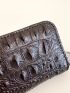 Crocodile Embossed Card Holder Zipper Around