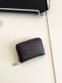 Crocodile Embossed Card Holder Zipper Around