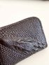 Crocodile Embossed Card Holder Zipper Around