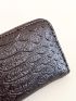 Crocodile Embossed Card Holder Zipper Around