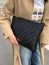 New Fashion Shoulder Bag Plaid Pu Crossbody Bag For Women Large Envelope Handbag