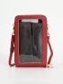 Solid Color Phone Wallet With Adjustable Strap