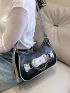 Medium Shoulder Bag Colorblock Chain & Studded Decor