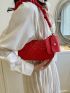 Small Hobo Bag Quilted Ruched Handle With Purse