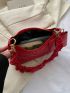 Small Hobo Bag Quilted Ruched Handle With Purse