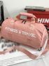 Letter Print Travel Bag Double Handle