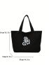 Medium Shopper Bag Letter Print Double Handle