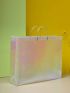 Large Capacity Tote Bag Holographic Pattern Double Handle, Clear Bag