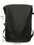 Black Classic Backpack Minimalist Adjustable Strap For Daily