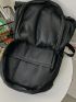 Black Classic Backpack Minimalist Adjustable Strap For Daily