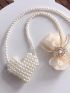 Mini Heart Shape Novelty Bag Faux Pearl Beaded