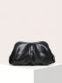 Black Ruched Bag PU Minimalist