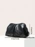 Black Ruched Bag PU Minimalist