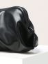 Black Ruched Bag PU Minimalist