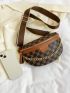 Women's Geometric Print PU Sling Bag, Trendy & Stylish Crossbody Purse for Travel