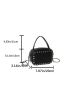 Studded Decor Square Bag PU Litchi Embossed