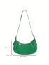 Letter Detail Hobo Bag PU Green