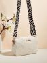 Mini Square Bag Zebra Striped Strap Metal Decor