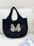 Women's Crochet Shopping Bag Multi-Purpose Butterfly Pattern Details Large Capacity Mother's Day Gift Tote Suitable For Grandma And Mom Shopping Hand Woven Bag