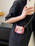 Mini Button Detail Flap Saddle Bag Fashion