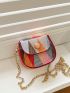 Mini Button Detail Flap Saddle Bag Fashion