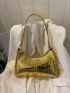 Crocodile Embossed Baguette Bag Funky Metallic