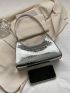 Crocodile Embossed Baguette Bag Funky Metallic