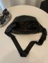 Minimalist Fanny Pack With Zipper Black Polyester