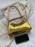 Crocodile Embossed Baguette Bag Funky Metallic