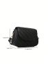 Quilted Pattern Flap Saddle Bag Elegant Black