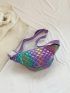 Quilted Detail Fanny Pack Holographic With Zipper