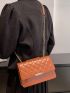 Quilted Pattern Flap Square Bag Fashion Brown