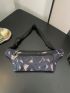 Geometric Pattern Fanny Pack With Zipper