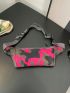 Camo Pattern Fanny Pack With Zipper