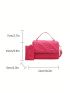 Flap Square Bag Letter Detail Top Handle PU With Coin Purse