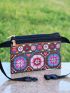 Vintage Mini Fanny Pack Random Geometric & Flower Pattern