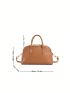 Medium Square Bag Solid Color Double Handle Minimalist Style