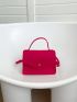 Neon Pink Flap Square Bag