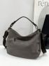 Colorblock Hobo Bag Large Capacity Zipper Vintage