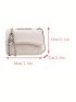 Mini Square Bag Letter Embossed Detail Chain Strap Flap