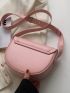 Minimalist Saddle Bag Mini Flap Pink