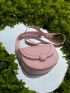 Minimalist Saddle Bag Mini Flap Pink