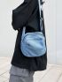 Minimalist Square Bag Medium Zipper Denim Denim Bag