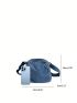 Minimalist Square Bag Medium Zipper Denim Denim Bag