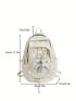 Letter Embroidered Classic Backpack Drawstring Design With Bag Charm