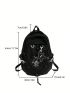 Letter Embroidered Classic Backpack Drawstring Design With Bag Charm