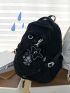 Letter Embroidered Classic Backpack Drawstring Design With Bag Charm