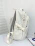 Letter Embroidered Classic Backpack Drawstring Design With Bag Charm