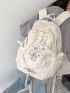 Letter Embroidered Classic Backpack Drawstring Design With Bag Charm